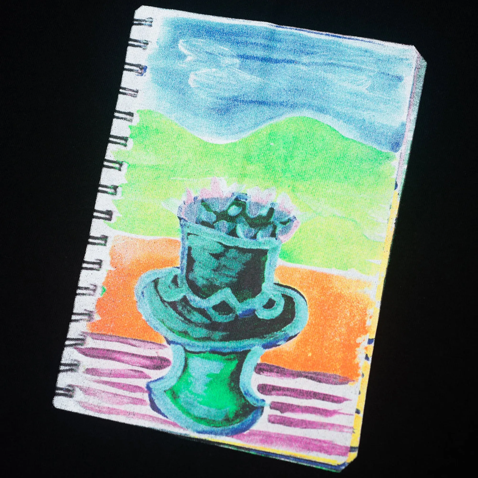 Layered Hem Detail Hoddle Keegan Walker Pot Plant Tee - Black