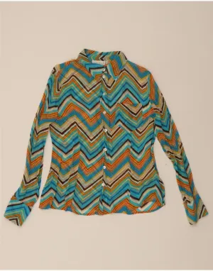 High-Quality Material Abstract art HENNES Womens Shirt Blouse IT 40 Small Multicoloured Chevron Viscose