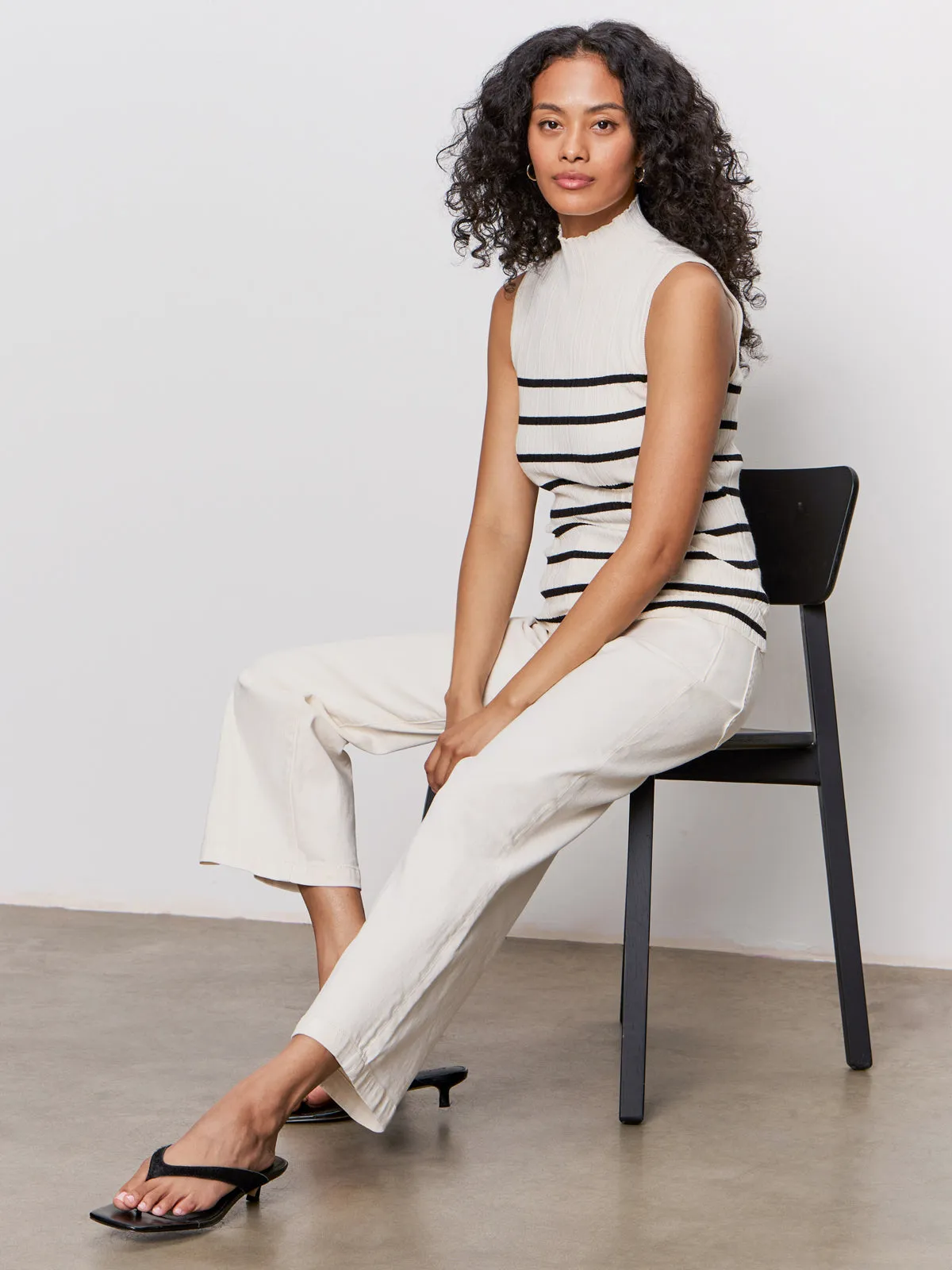 League Crop Jeans Light Oat AntiStaticLining Stretch waistband