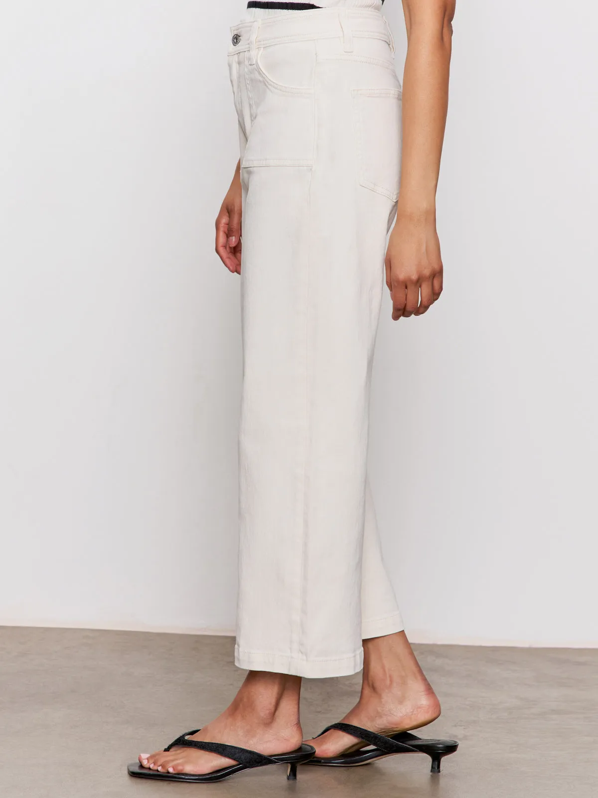 League Crop Jeans Light Oat Sleek Waist