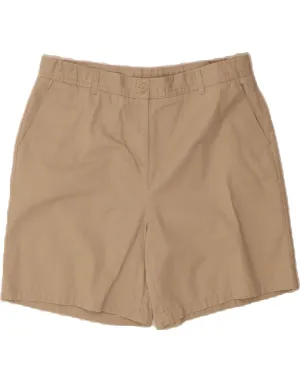 IZOD Womens High Waist Chino Shorts US 18 2XL W36 Beige Cotton high-low hem Geometric Print