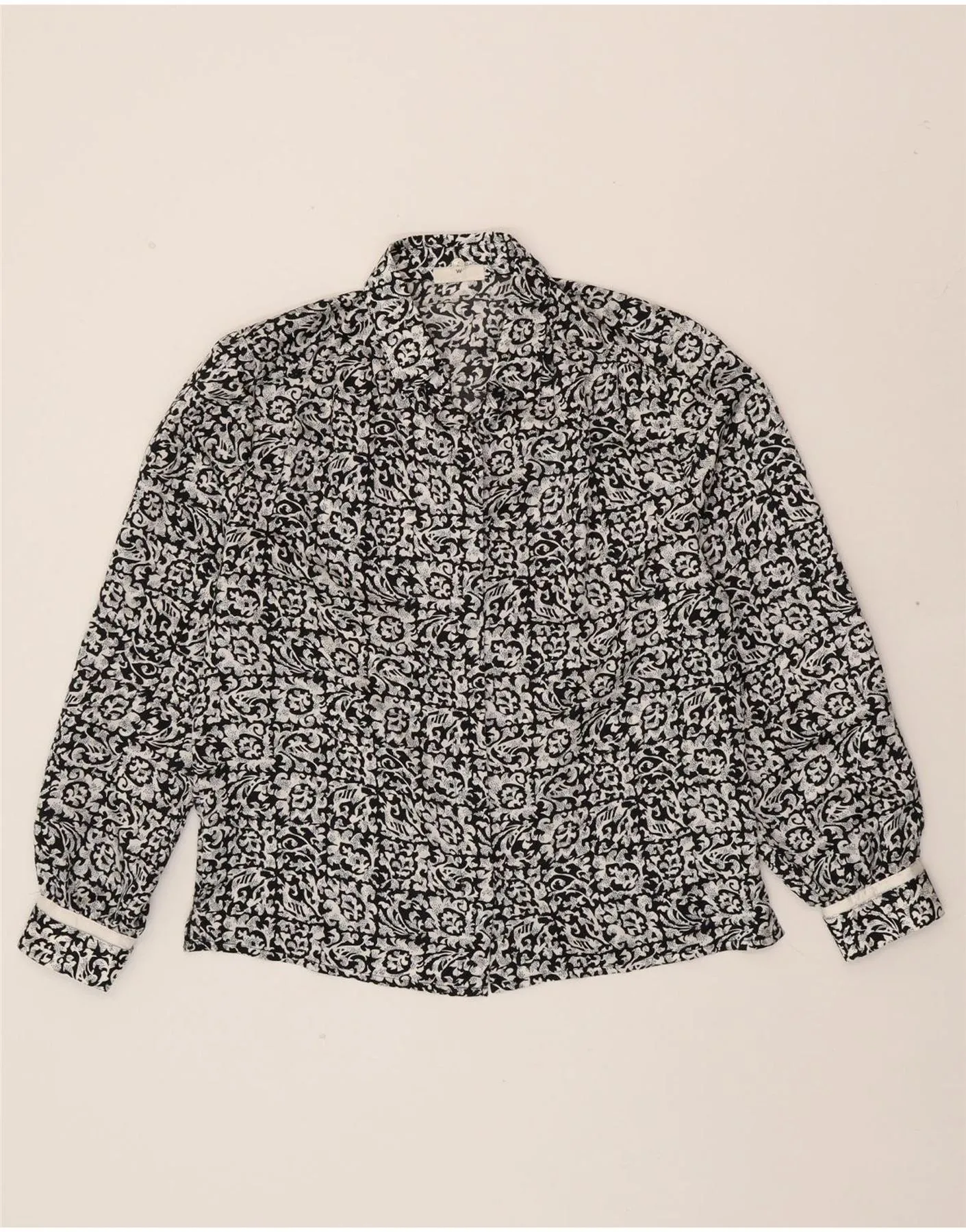 Edgy style SOMMERMANN Womens Shirt Blouse EU 42 Large Black Floral Polyester