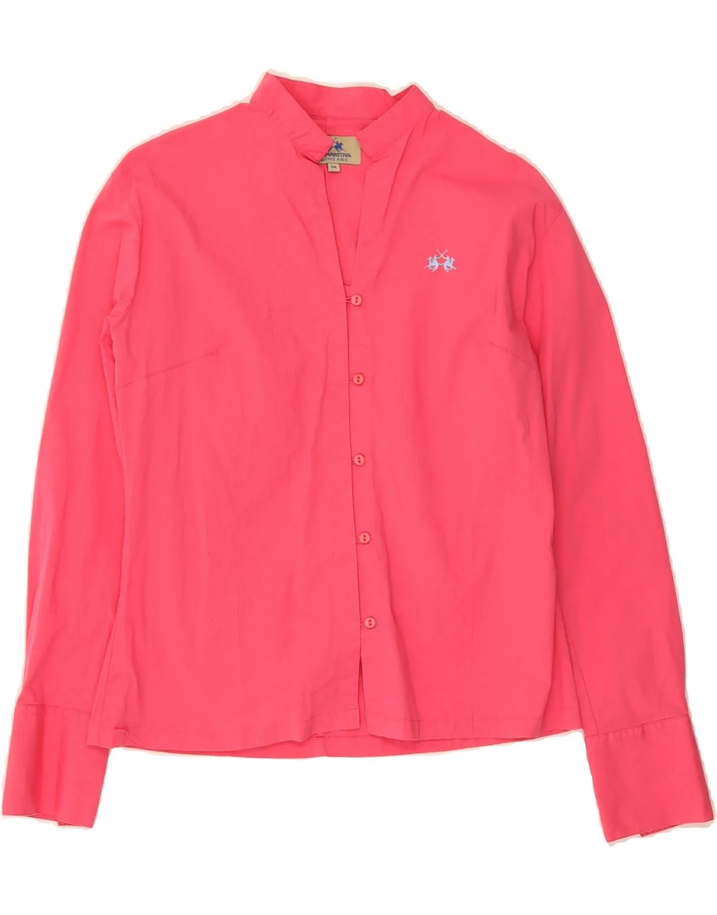 Soft Texture LA MARTINA Womens Shirt UK 12 Medium Pink Cotton