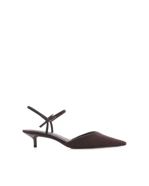 IYRA - DARK CACAO SUEDE Teddy Heel Boots Lace Up