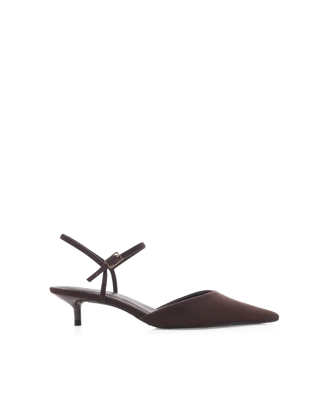 IYRA - DARK CACAO SUEDE Buckled Comfortable Pumps