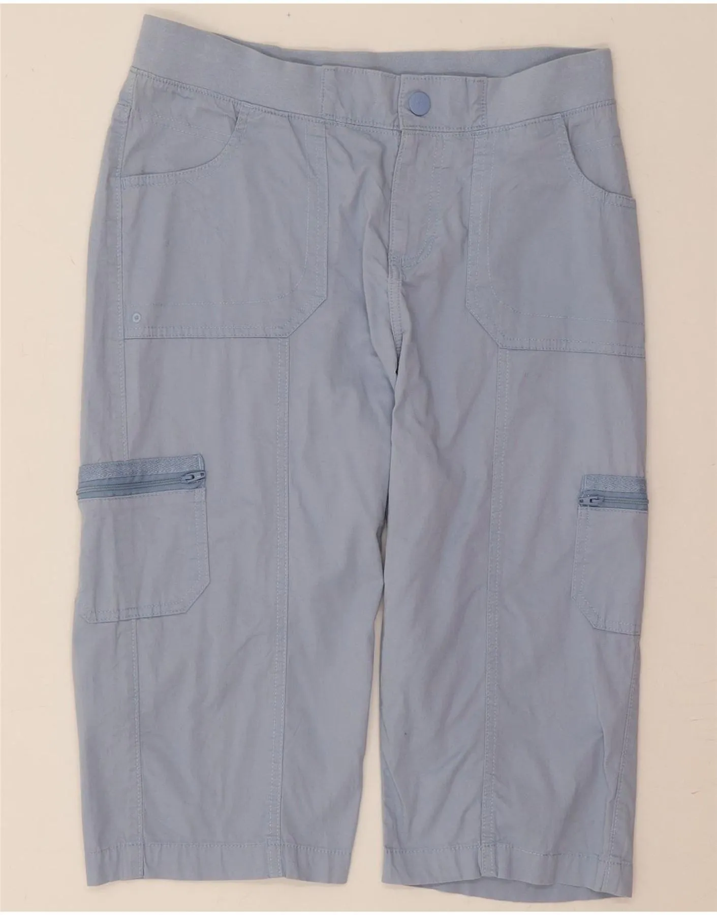 Sweat-Absorbing LEE Womens Relaxed Fit Cargo Shorts US 8 Medium W30 Blue Cotton