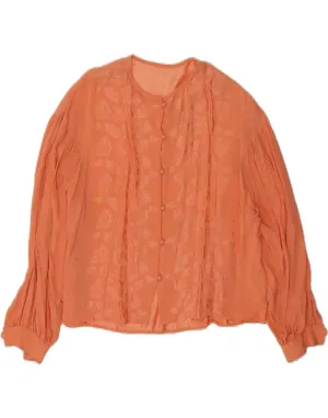 tailored look Reinforced Collar VINTAGE Womens Shirt Blouse UK 18 XL Orange Floral