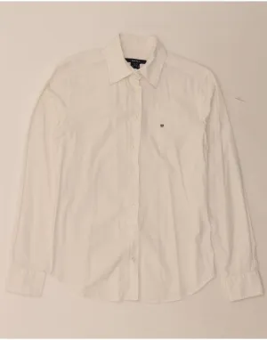 Denim Blend GANT Womens Shirt UK 12 Medium White Cotton