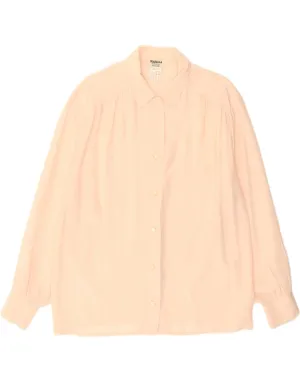 Solid Color slim fit MARELLA Womens Shirt Blouse UK 14 Large Pink Silk