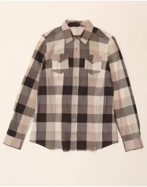 Wrinkle Resistant Casual Friday GAS Womens Shirt UK 14 Medium Beige Check Cotton