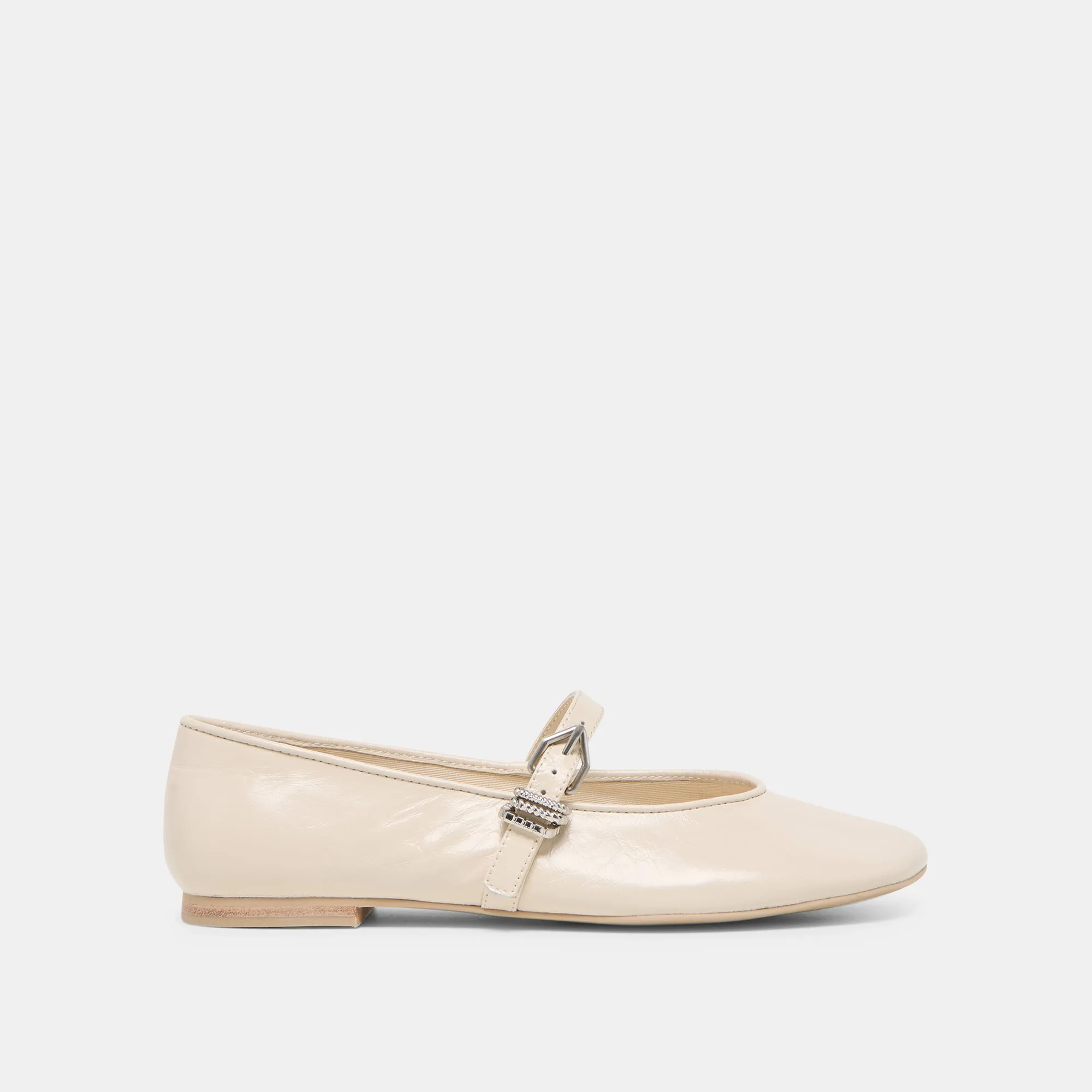 ALIZZA BALLET FLATS CREME CRINKLE PATENT Jog Mode