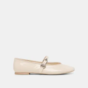 ALIZZA BALLET FLATS CREME CRINKLE PATENT Jog Mode