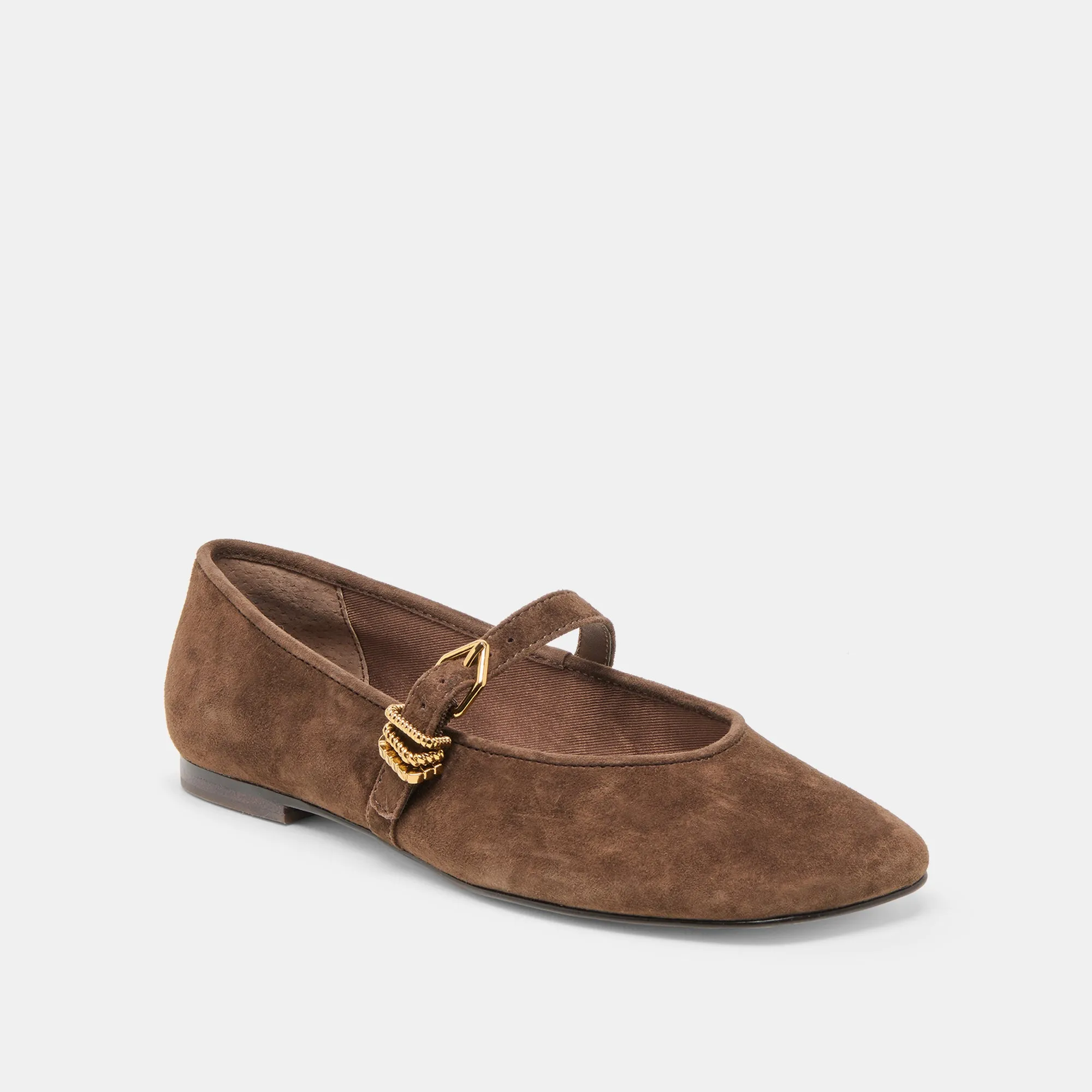 ALIZZA BALLET FLATS DK BROWN SUEDE Happy Glow