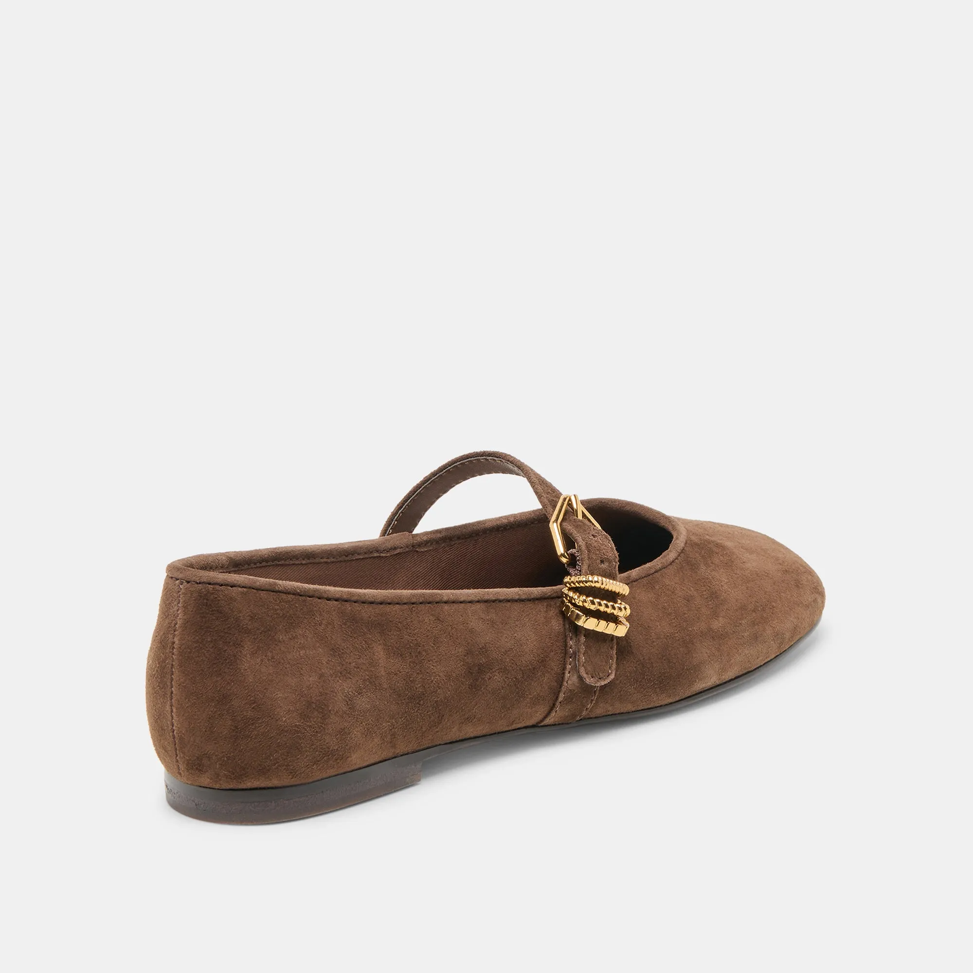 Wide fit Comfortable Style ALIZZA BALLET FLATS DK BROWN SUEDE