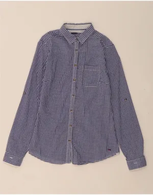 Effortless Comfort Budget Friendly MASSIMO DUTTI Womens Shirt EU 38 Small Blue Gingham Cotton
