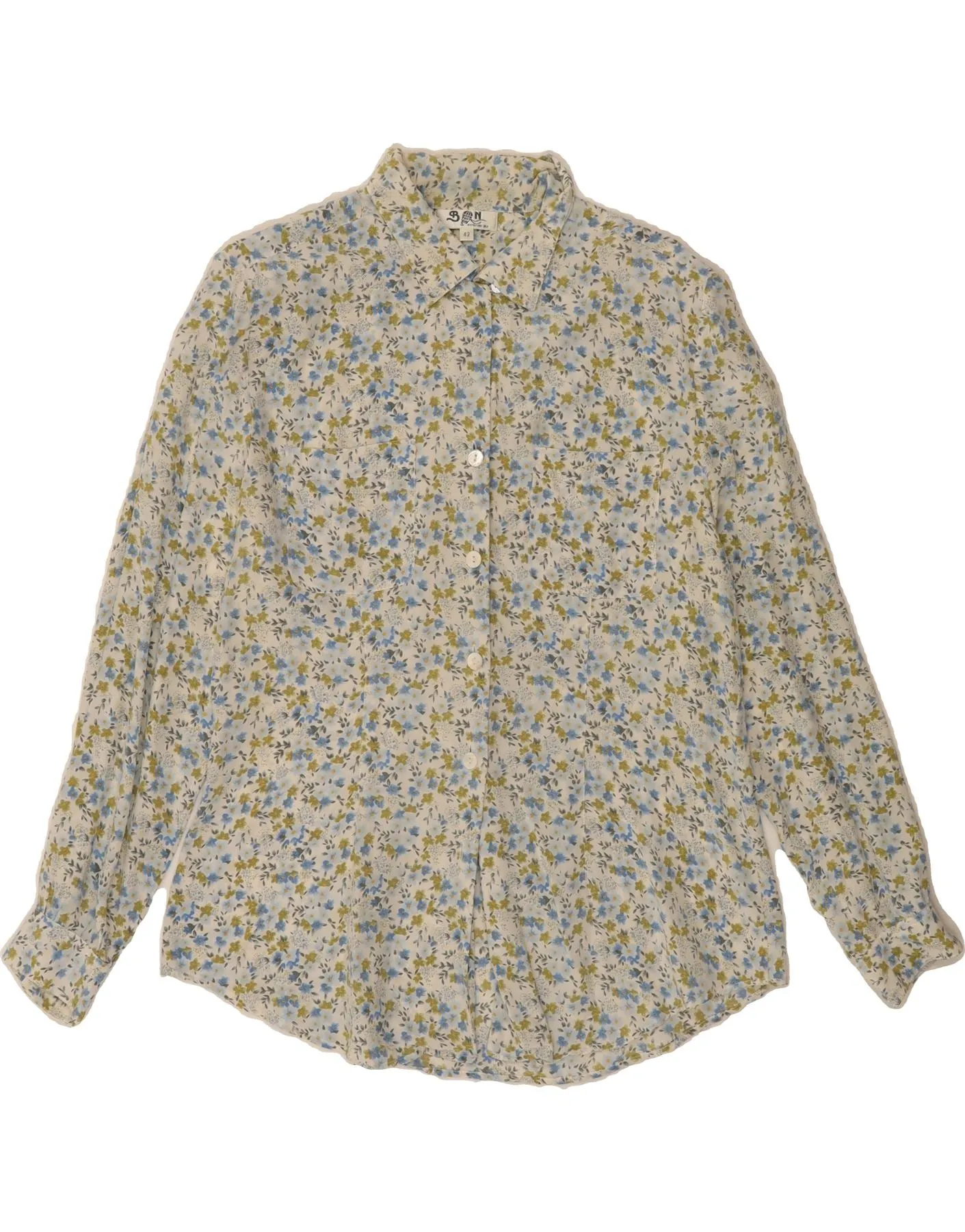 holiday season BALLOON Womens Shirt Blouse EU 42 Large Multicoloured Floral Silk