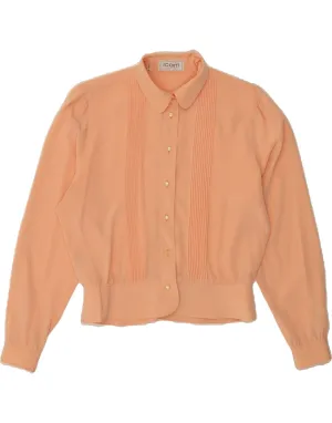ICAM Womens Shirt Blouse IT 44 Medium Pink Polyester Unisex Option Solid Hue