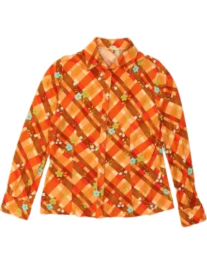 Pure Cotton Corporate Event LUISA SPAGNOLI Womens Shirt UK 16 Large Orange Floral Cotton