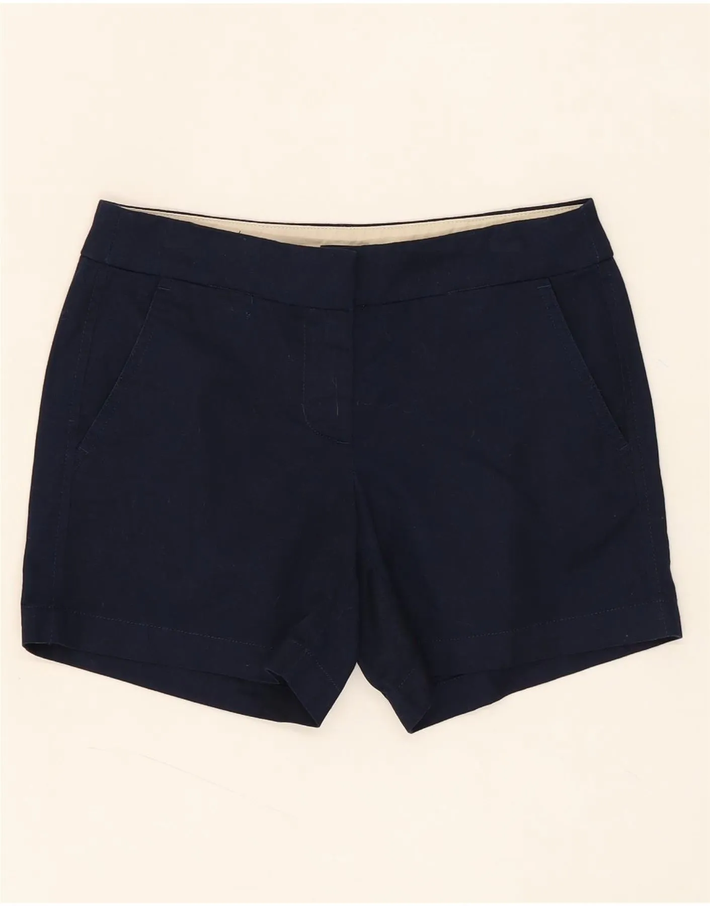 J. CREW Womens Chino Shorts US 00 2XS W28 Navy Blue Cotton Abrasion resistant No Chafe Edging