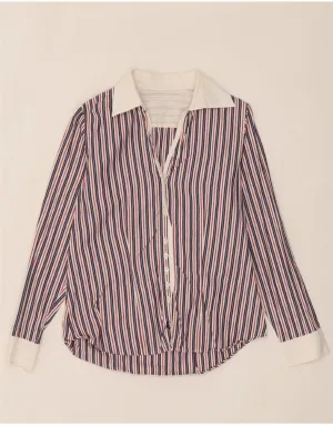 Lightweight Layer Cultural Inspired SIVIGLIA Womens Shirt IT 46 Large Navy Blue Striped Cotton