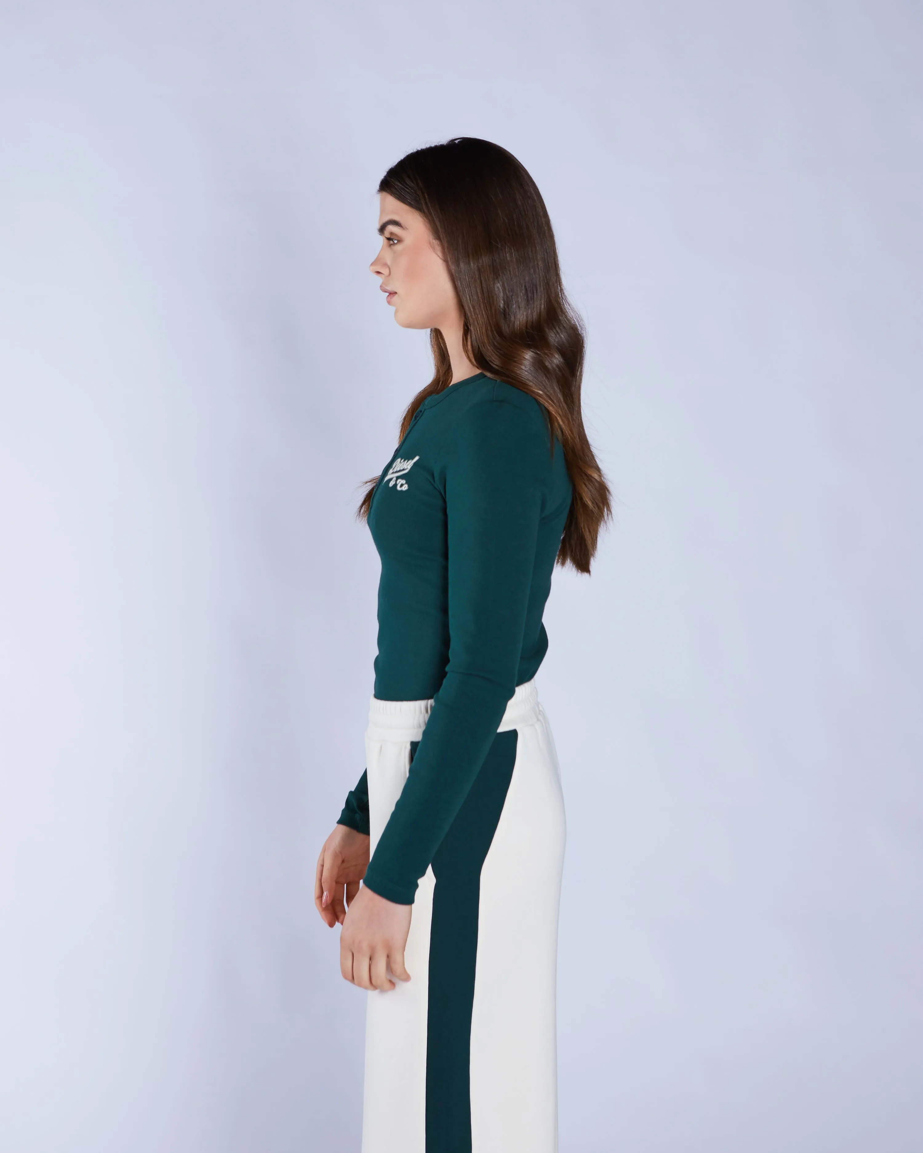 Alva Henly Deep Ivy Layered Hem Detail Relaxed Comfort Look