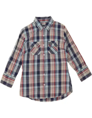 SUPERDRY Womens Shirt UK 18 XL Blue Check Cotton Smart Look Urban Style