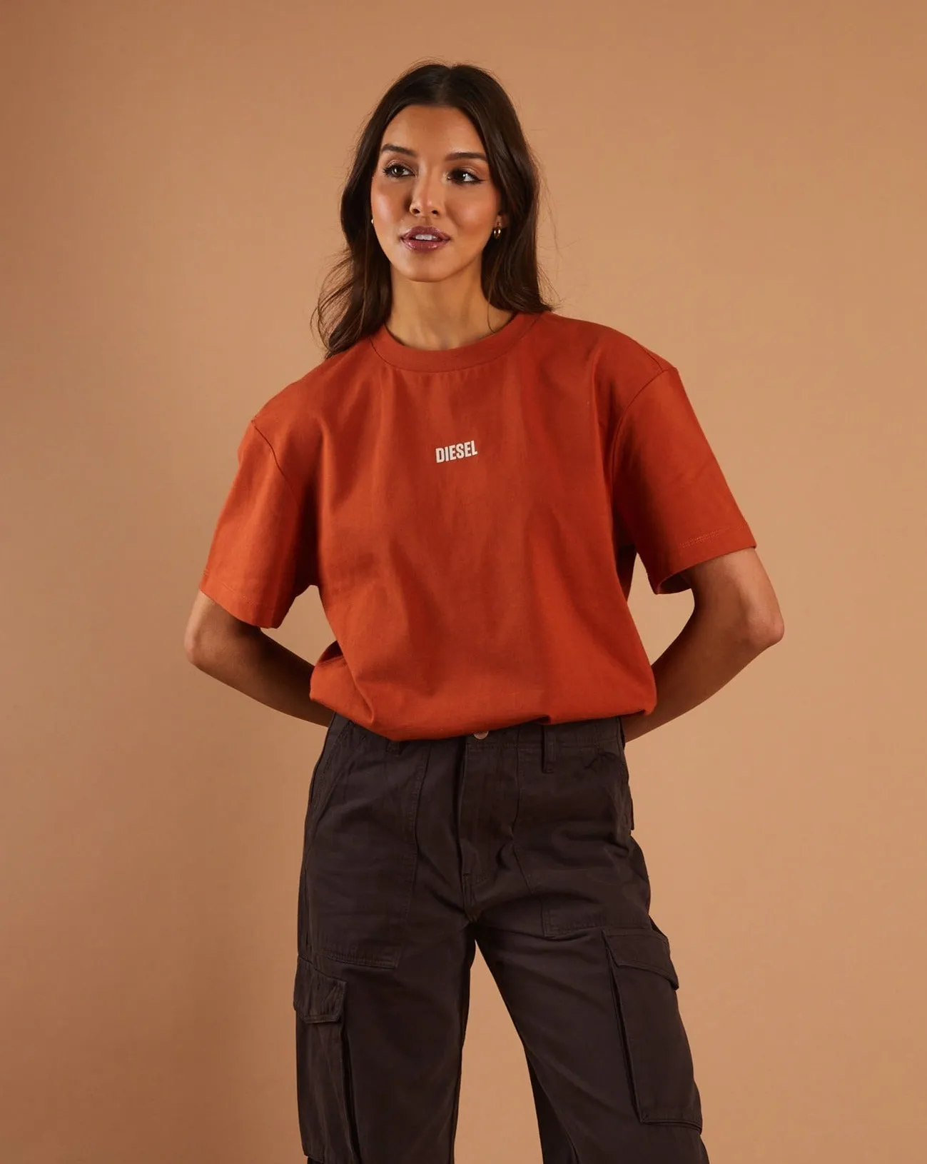 Amari Tee Cinnamon Orange fade resistant color Basic Top