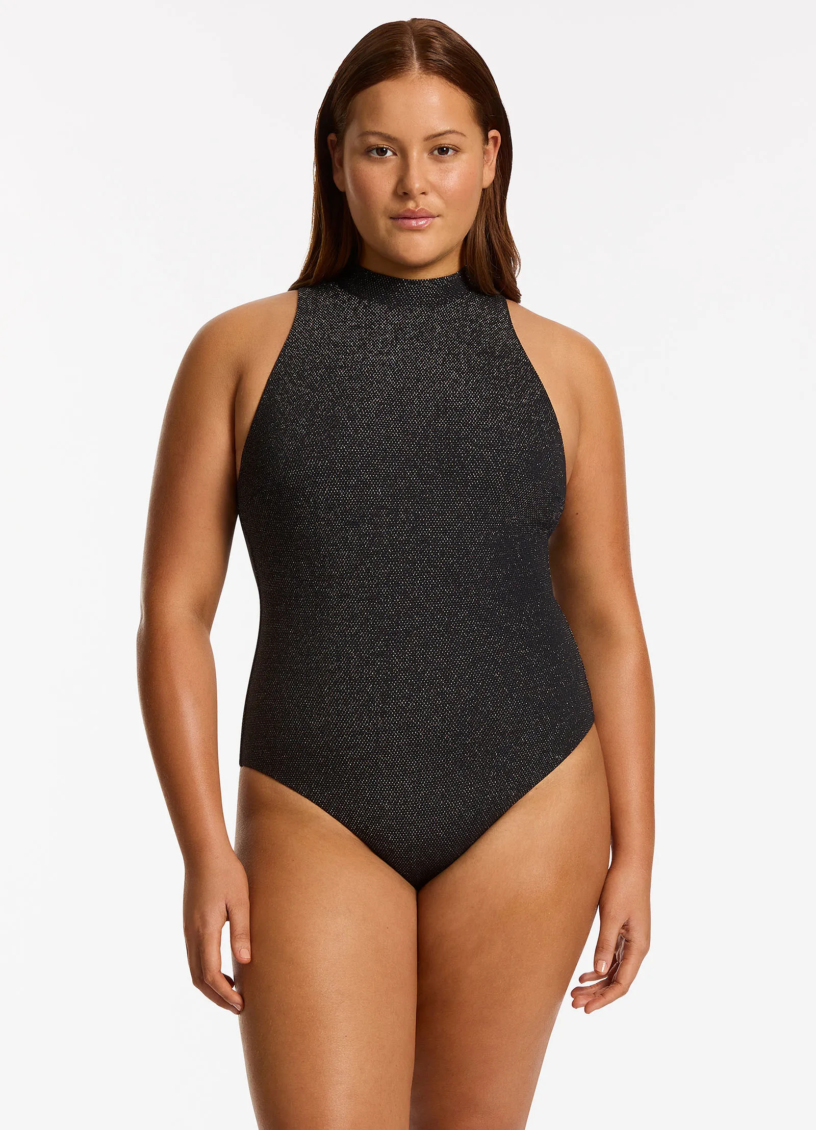 Holiday mode Odor Control Technology Tirari Nights High Neck One Piece - Black