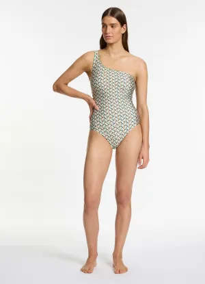 Acacia One Shoulder One Piece - Multi Vibrant-Colors Ocean Getaway