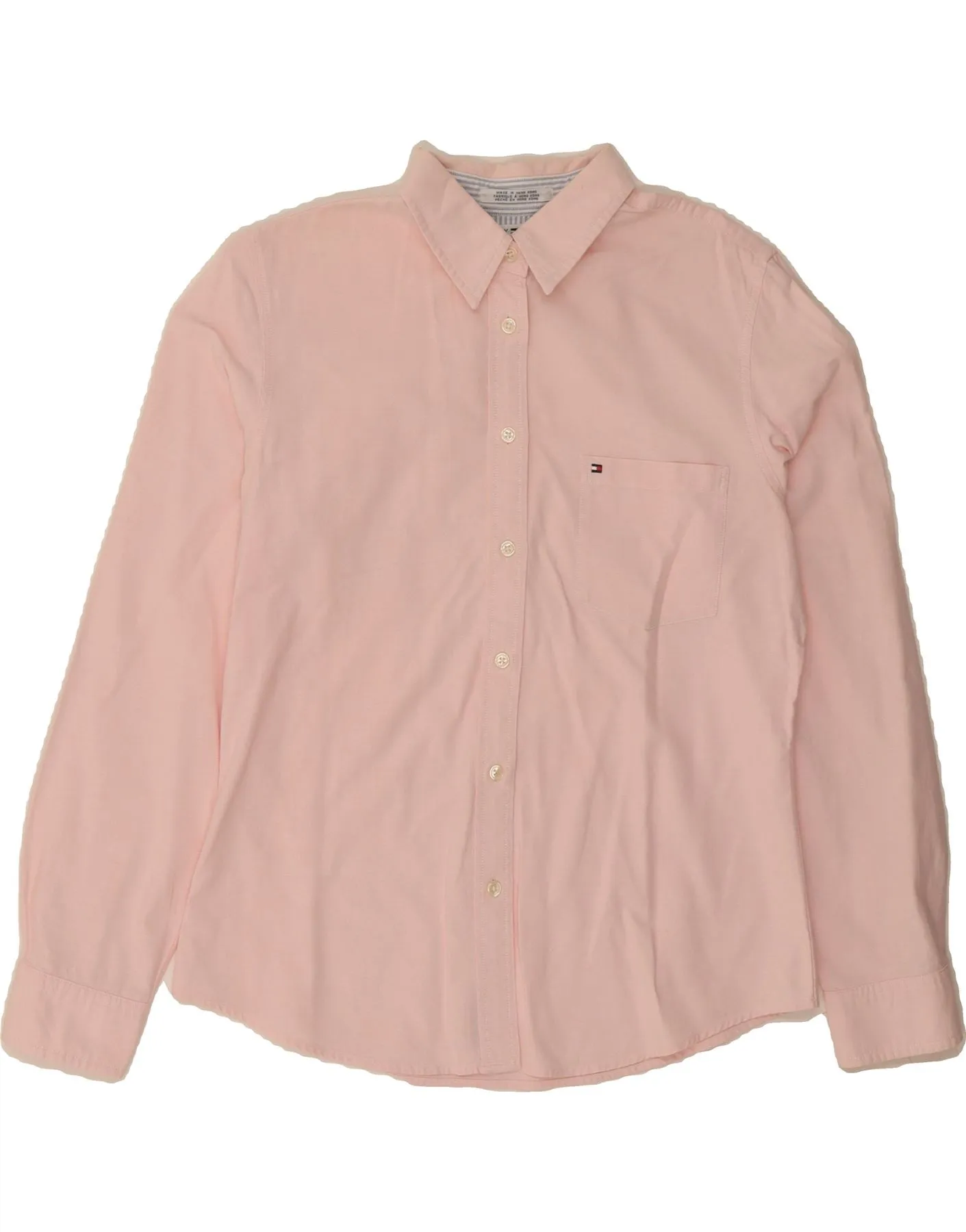 TOMMY HILFIGER Womens Shirt UK 16 Large Pink Non Static Finish