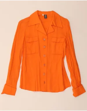 BAGARRY Womens Shirt Blouse IT 46 Large Orange Fitted Cut Soft Touch