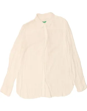 Wrinkle Resistant Material BENETTON Womens Shirt UK 14 Medium White Viscose