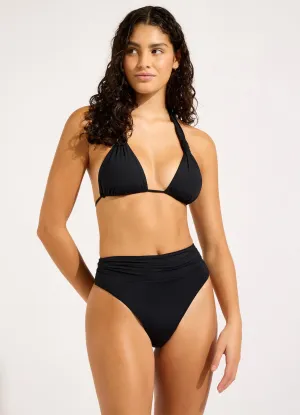 Seafolly Collective Multi Fit Longline Triangle Bikini Top - Black Non Slip Grip Technology Compression Fit Lining