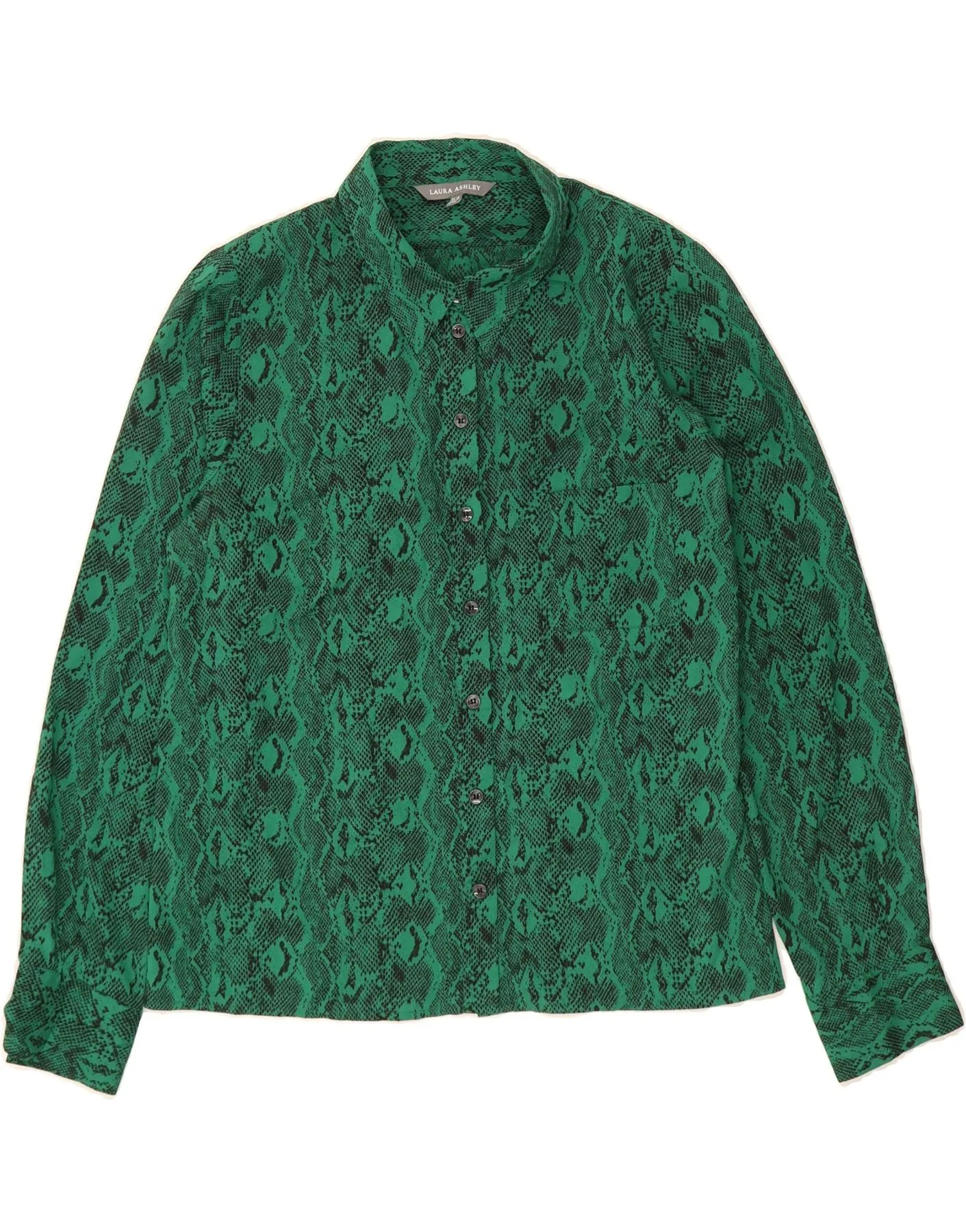 No Chafe Edging Unique Design LAURA ASHLEY Womens Shirt UK 16 Large  Green Animal Print Polyester