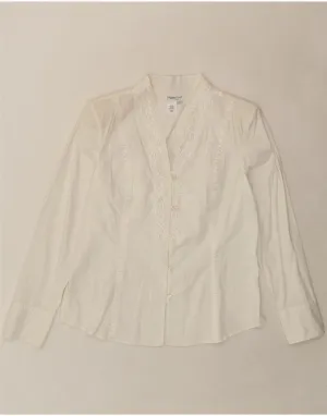 Modern Fit Social Meetup COLDWATER CREEK Womens Shirt Blouse UK 18 XL White Paisley Cotton