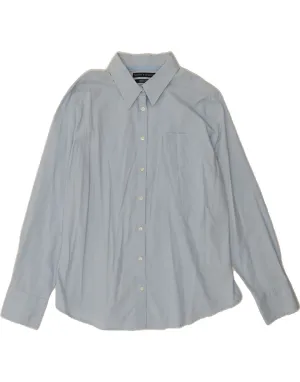 TOMMY HILFIGER Womens Shirt UK 18 XL Blue Cotton Ruffle Edge