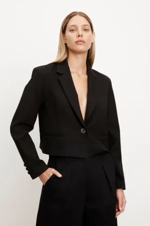 ANYA PONTE CROPPED BLAZER Compact Layer Cold Resist