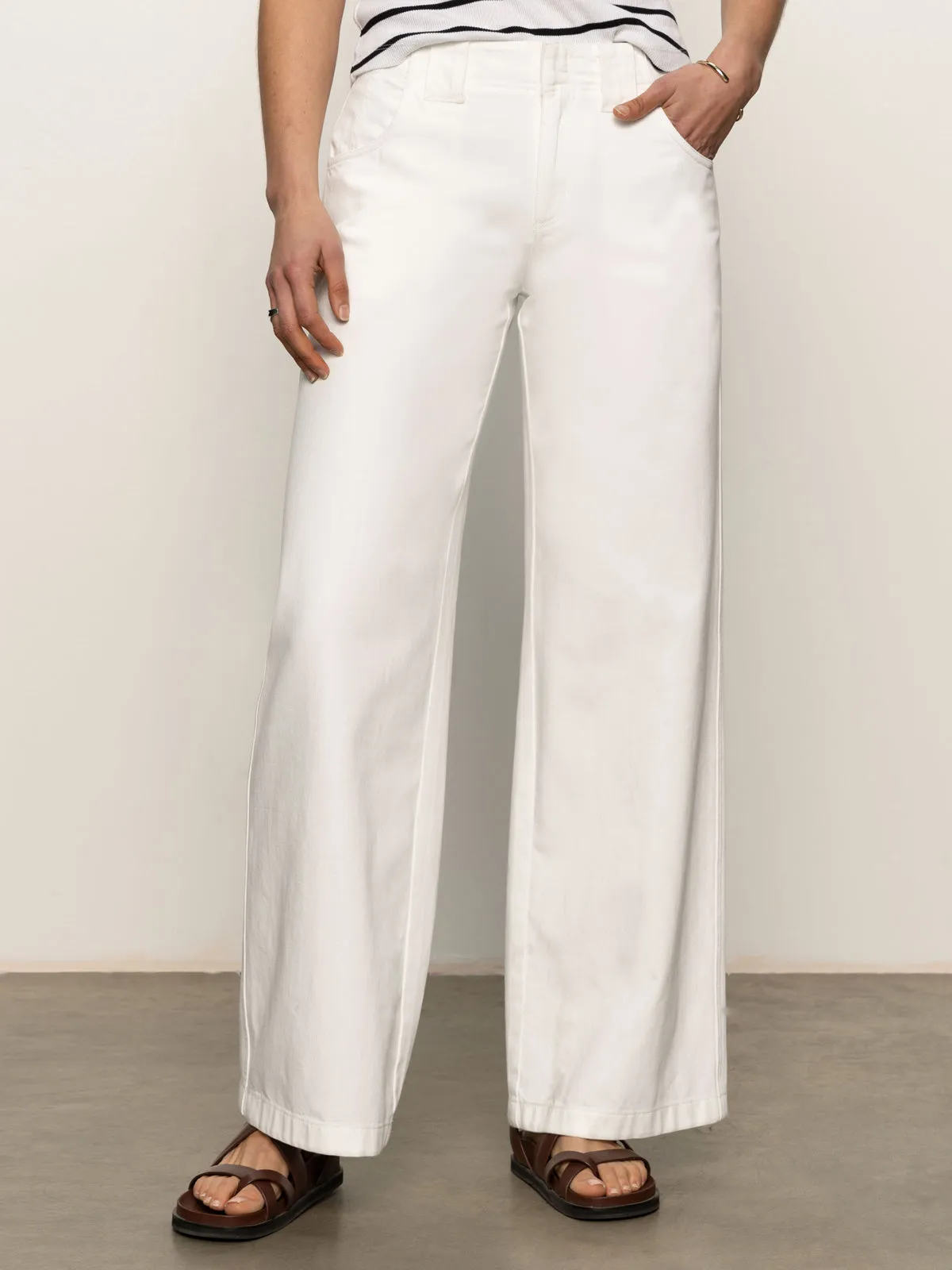 Arden Wide Leg Jeans Brilliant White Chilly Comfort