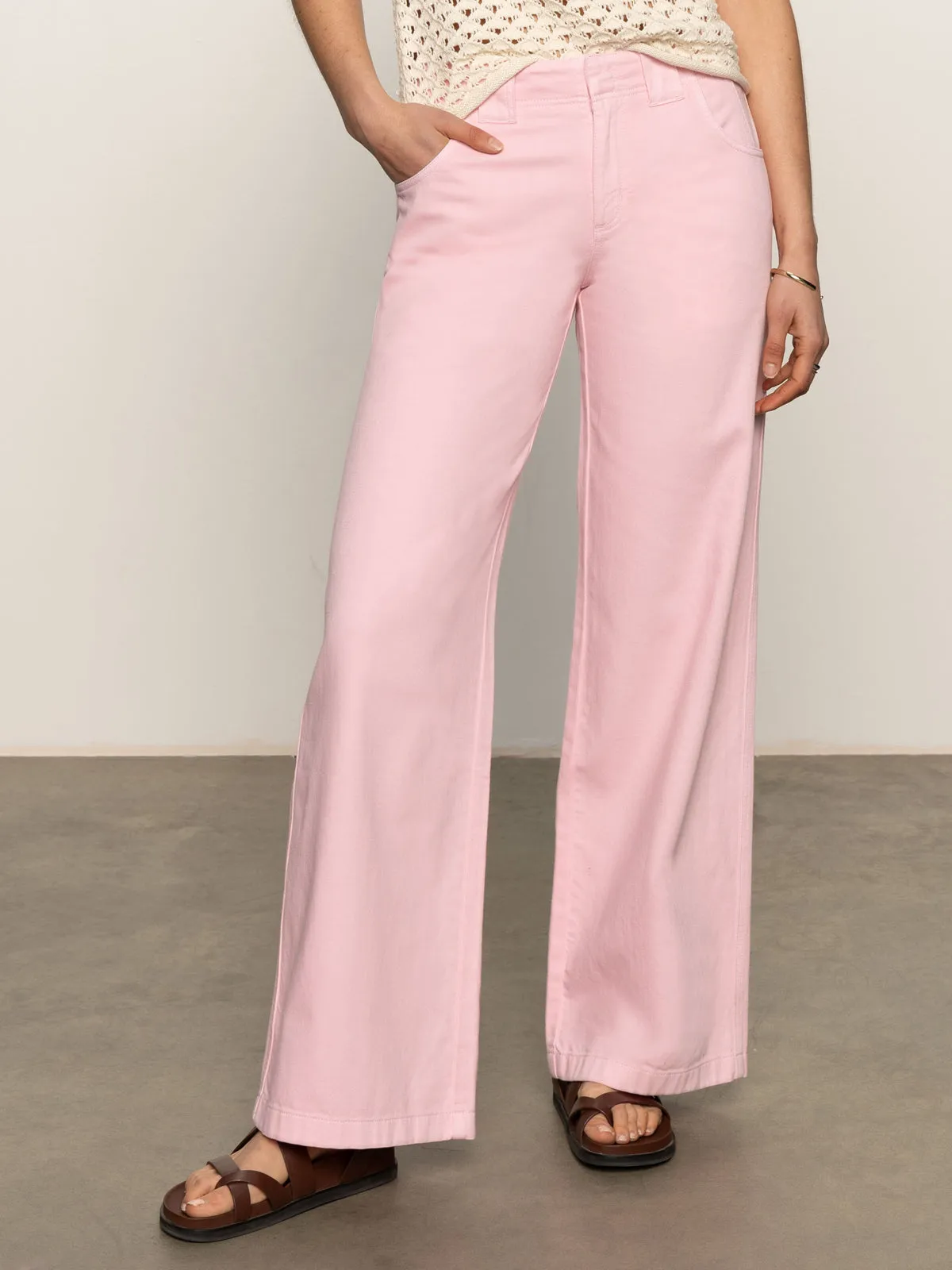 LightweightInsulation Arden Wide Leg Jeans Washed Cherry Blossom