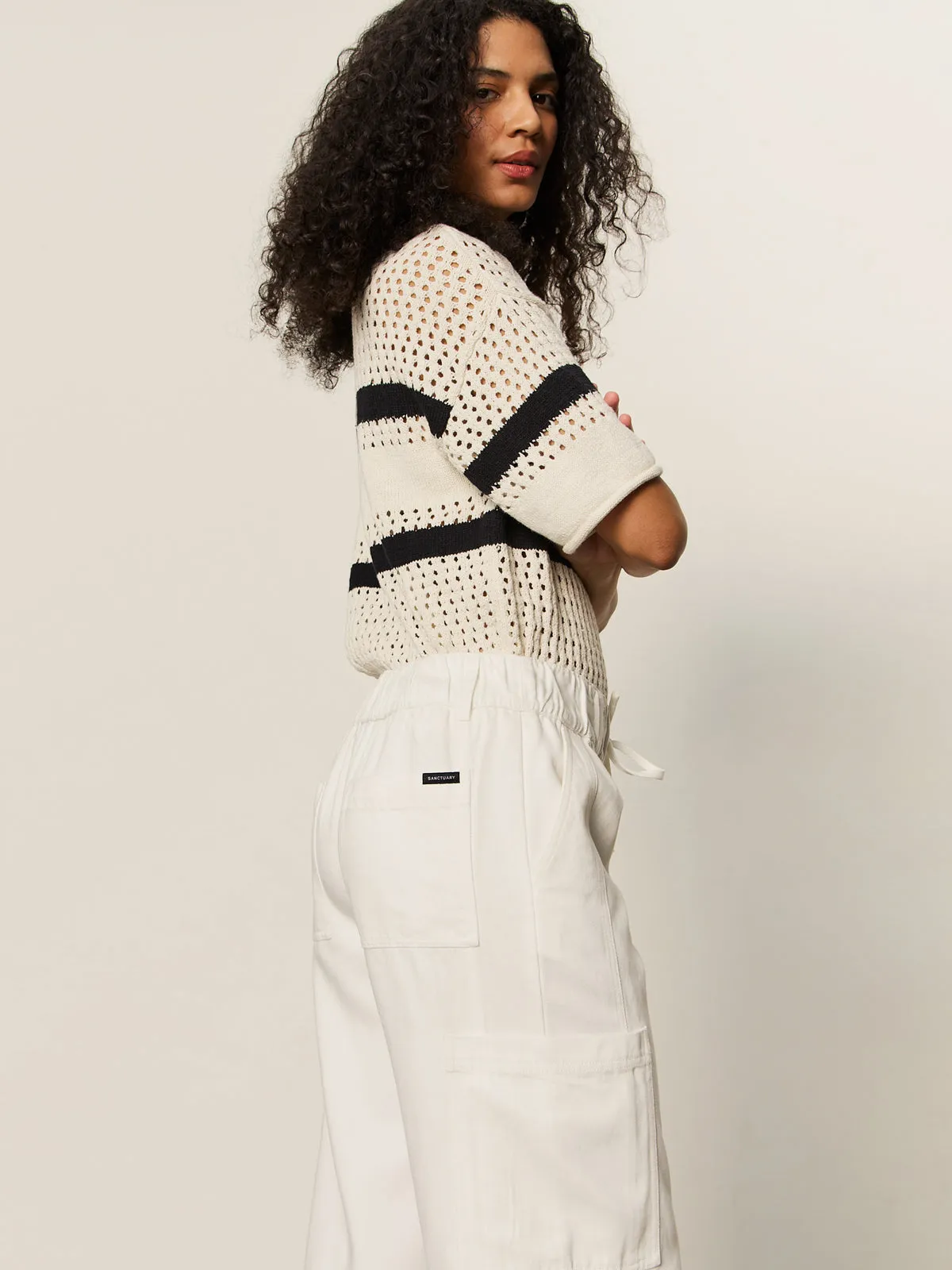 Area Standard Rise Pant Bleached White Warm Fit Button front