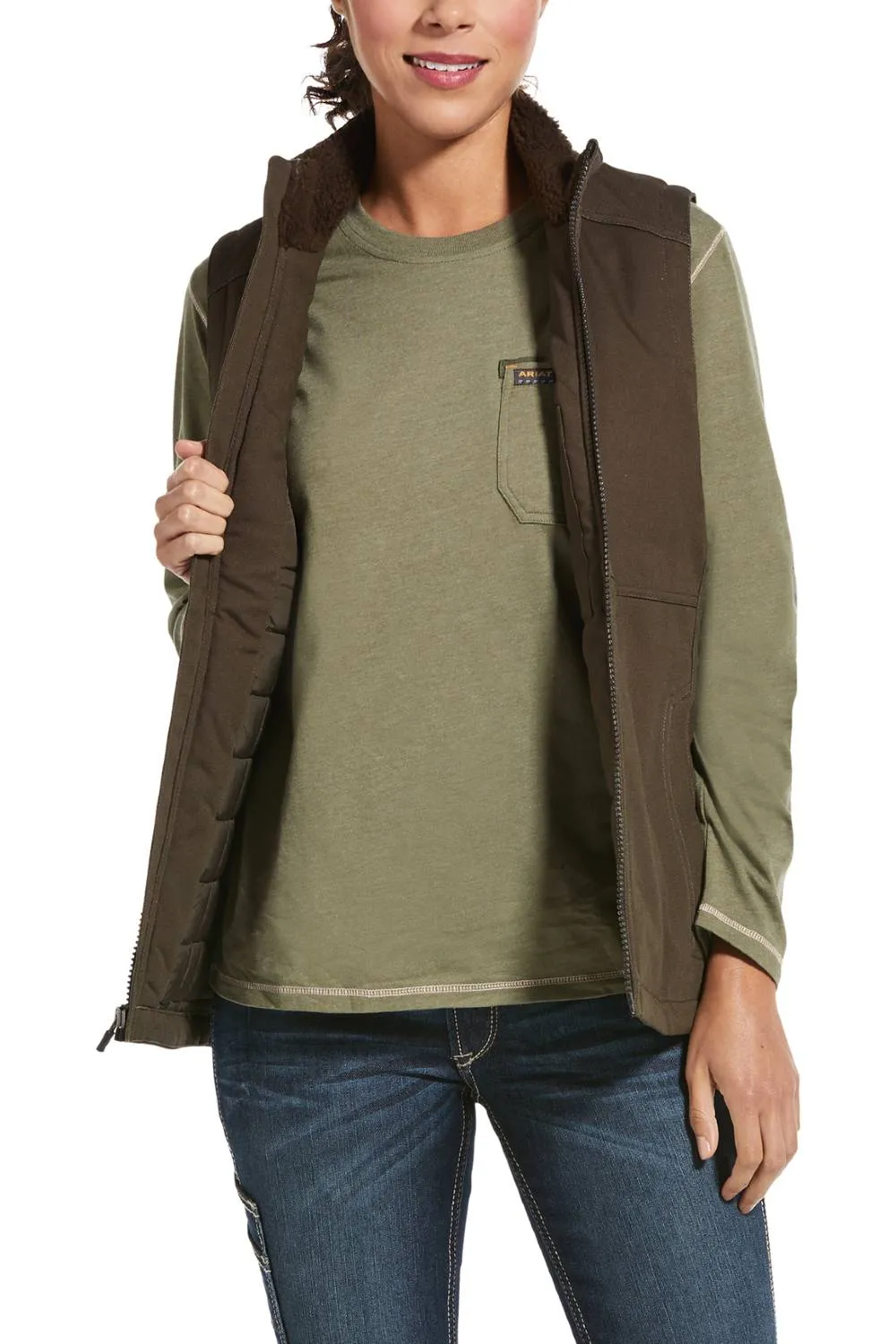 Shock - Resistant Ariat Rebar Womens DuraCanvas Insulated Vest