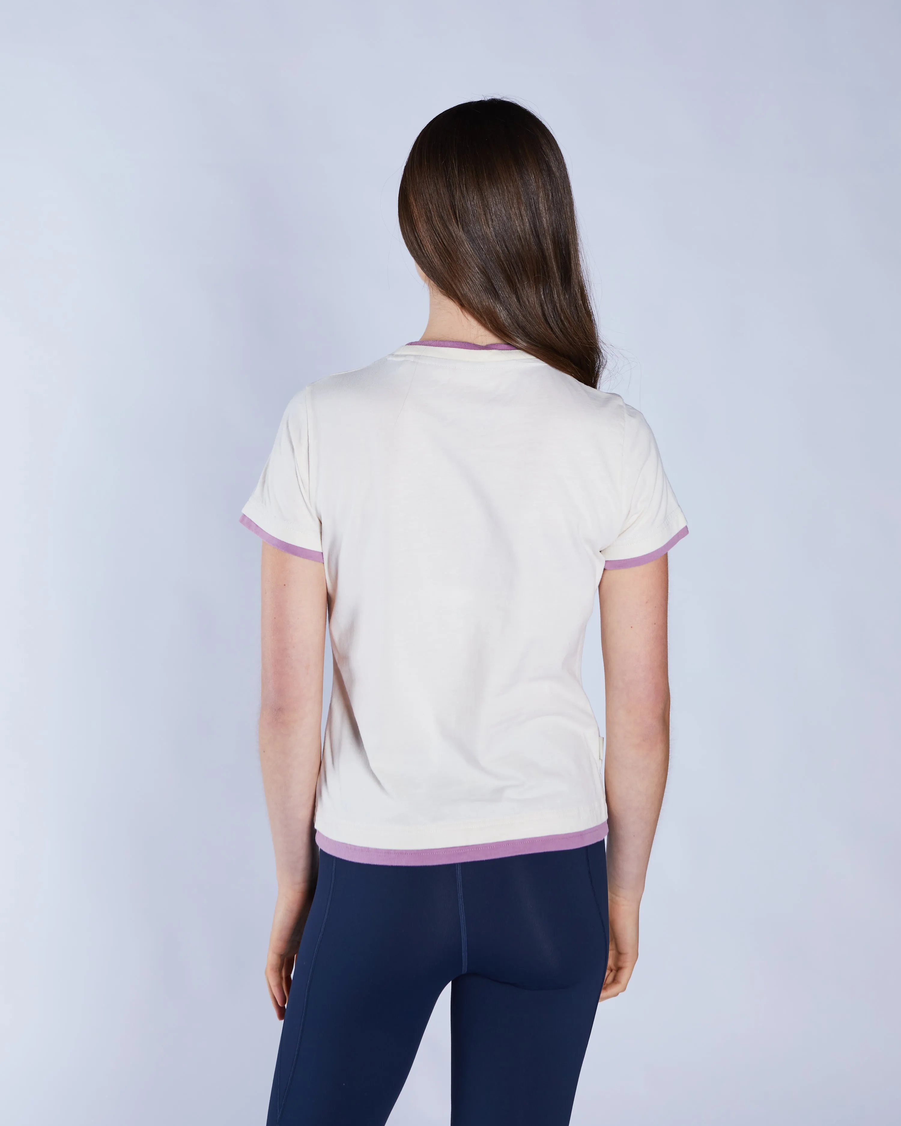 Soft Cotton Feel polo neck Arlette Tee Ivory Petal