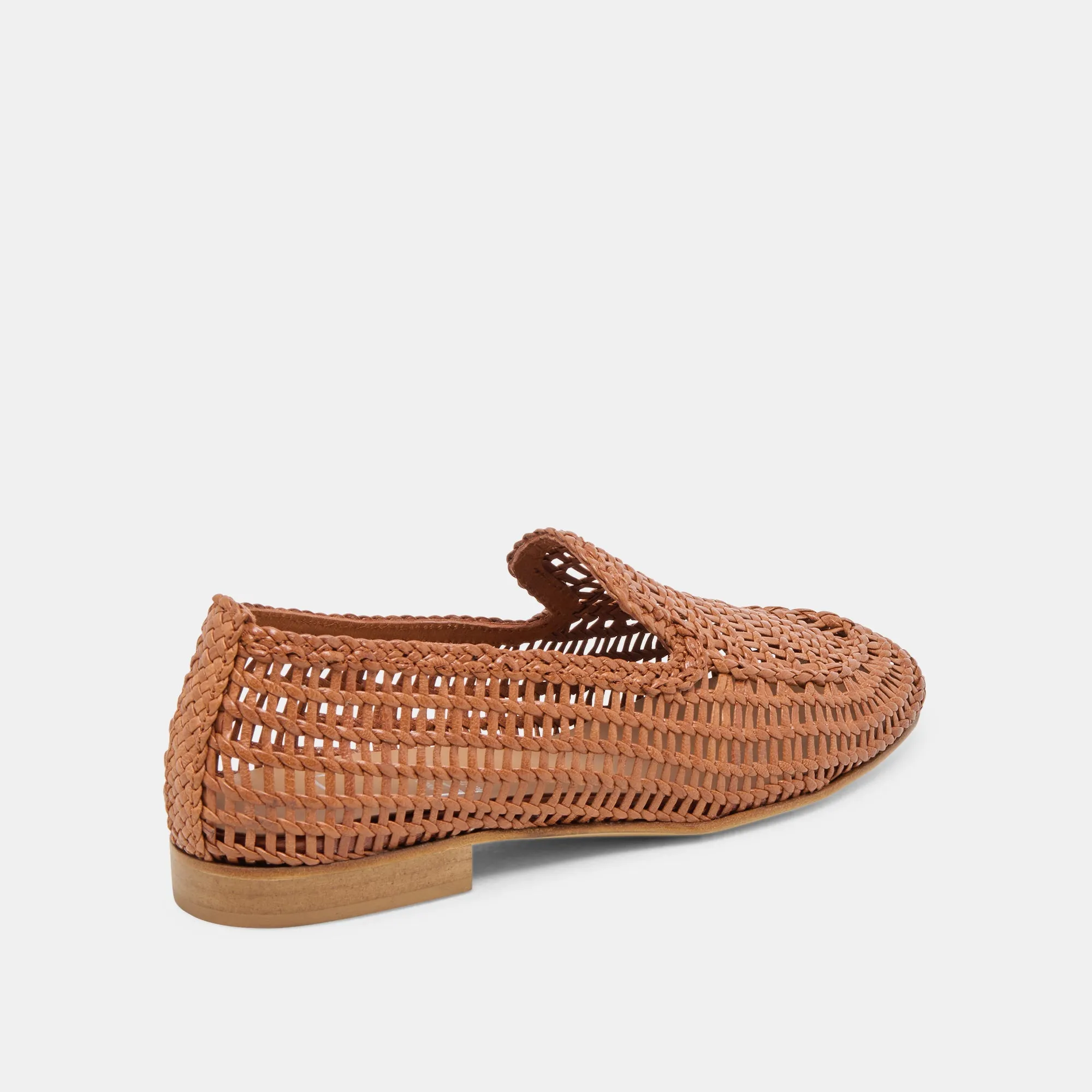 ARMOND FLATS COGNAC WOVEN LEATHER Outdoor Easy All-day Comfort Shoes