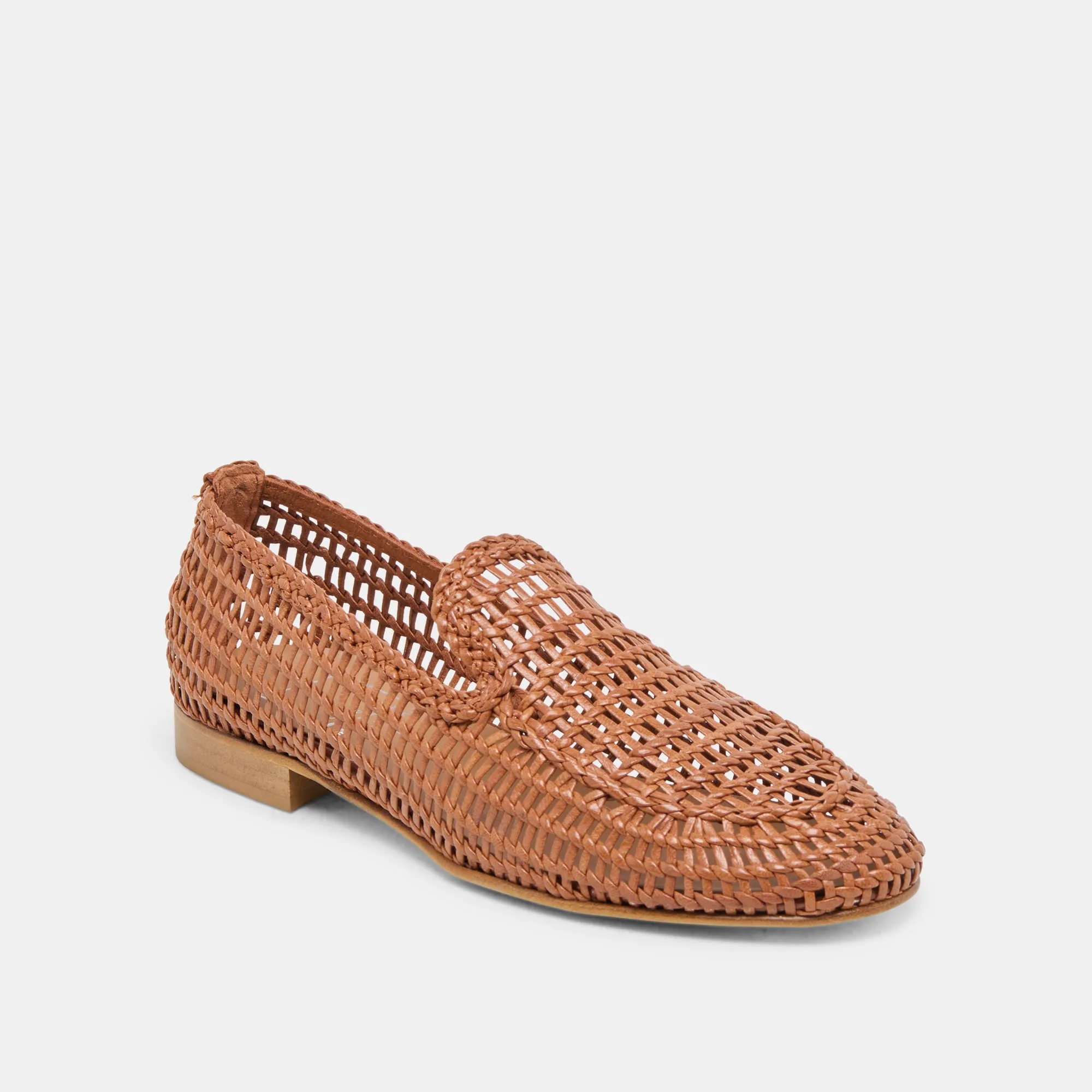 ARMOND FLATS COGNAC WOVEN LEATHER Premium Quality