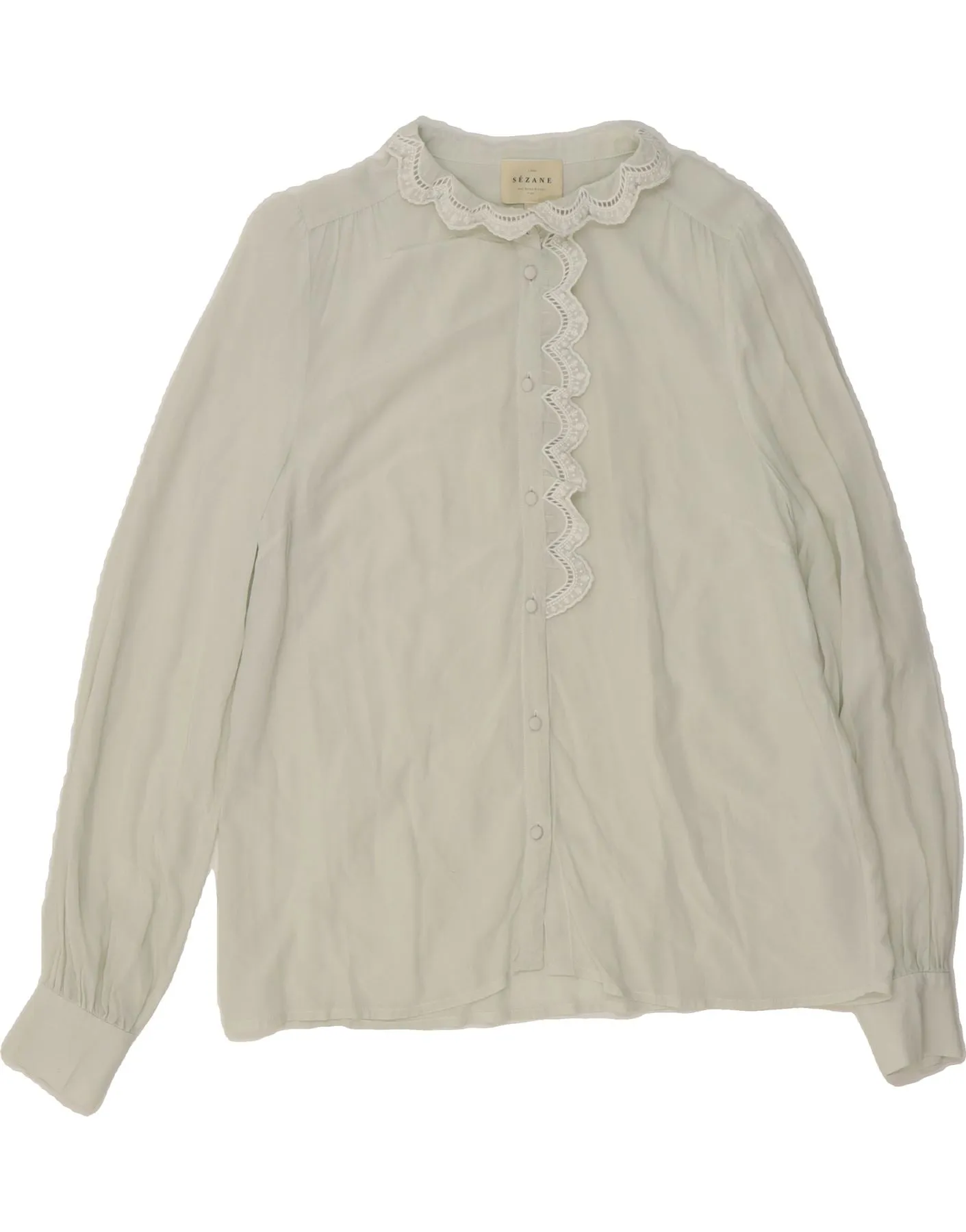 SEZANE Womens Shirt Blouse EU 38 Medium Off White High Street Fashion