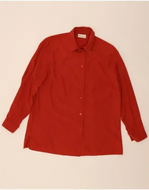 Quick Release Cuffs Trendy Vibes VINTAGE Womens Shirt Blouse IT 42 Medium Red Polyester