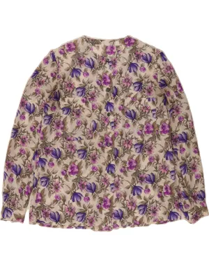 VINTAGE Womens Shirt Blouse UK 16 Large Multicoloured Floral Work From Home