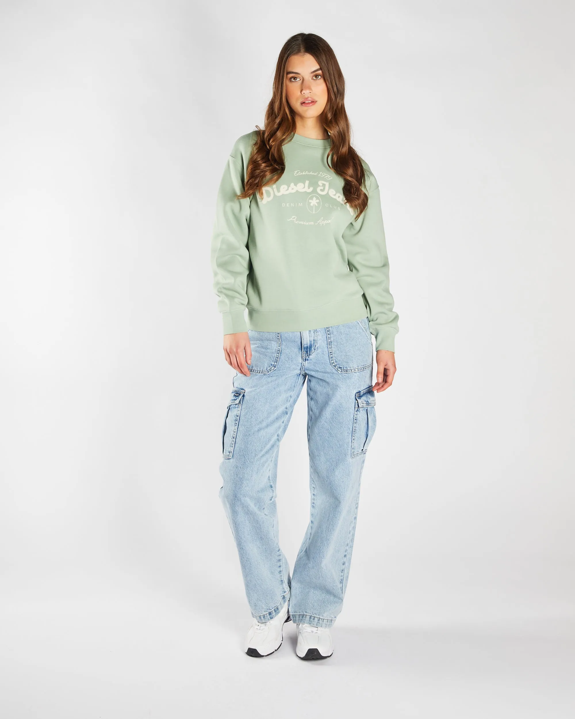 Versatile Jacket Daily Staple Flossy Sweatshirt Iceberg Green