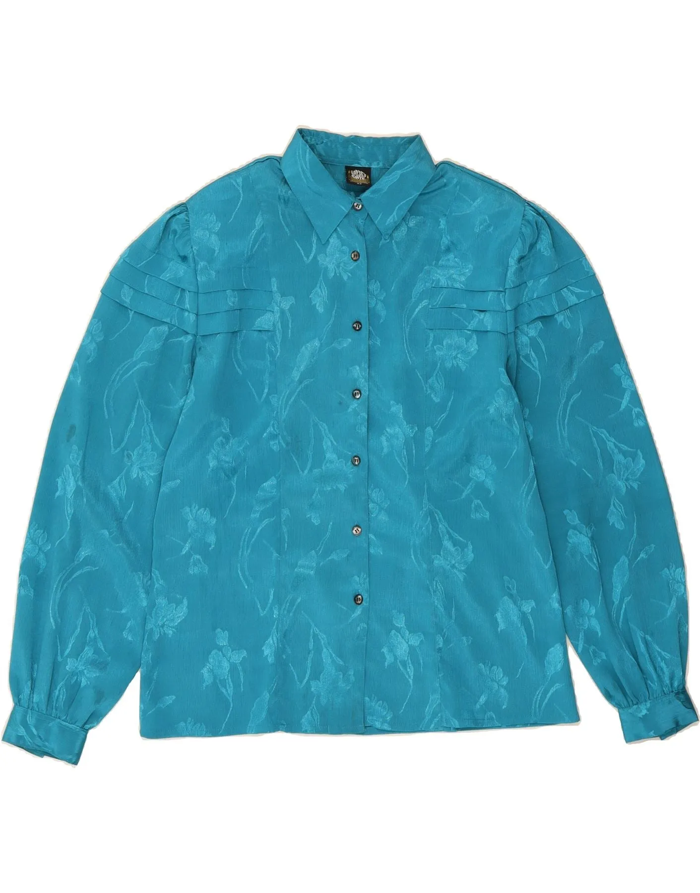 Seamless Sides GOLDEN GATE Womens Shirt EU 42 Large Blue Floral Polyester