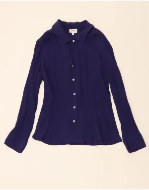 CHERIE Womens Shirt Blouse IT 46 Large Purple Silk Multipurpose Utility Gradient effect